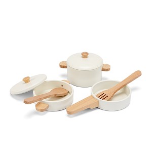 Wooden pan set (white)